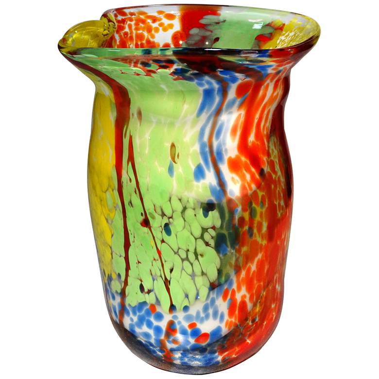 Image 1 Dale Tiffany Spectrum Multi-Color 12 1/2 inchH Art Glass Vase