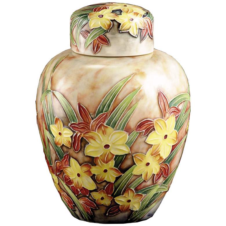 Image 1 Dale Tiffany Springtime Hand-Painted Porcelain Jar