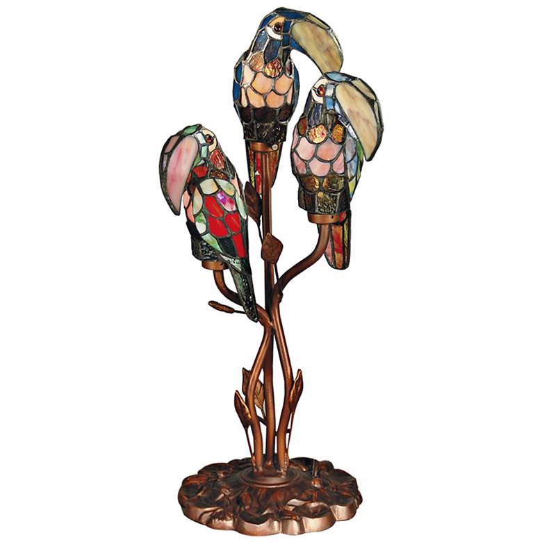 Image 1 Dale Tiffany Three Parrots Table Lamp