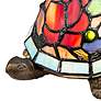 3_Dale Tiffany Toto Turtle Floral Art Glass Accent Table Lamp more views