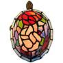 5_Dale Tiffany Toto Turtle Floral Art Glass Accent Table Lamp more views