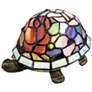 6_Dale Tiffany Toto Turtle Floral Art Glass Accent Table Lamp more views