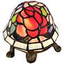 7_Dale Tiffany Toto Turtle Floral Art Glass Accent Table Lamp more views
