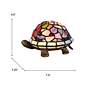Dale Tiffany Toto Turtle Floral Art Glass Accent Table Lamp