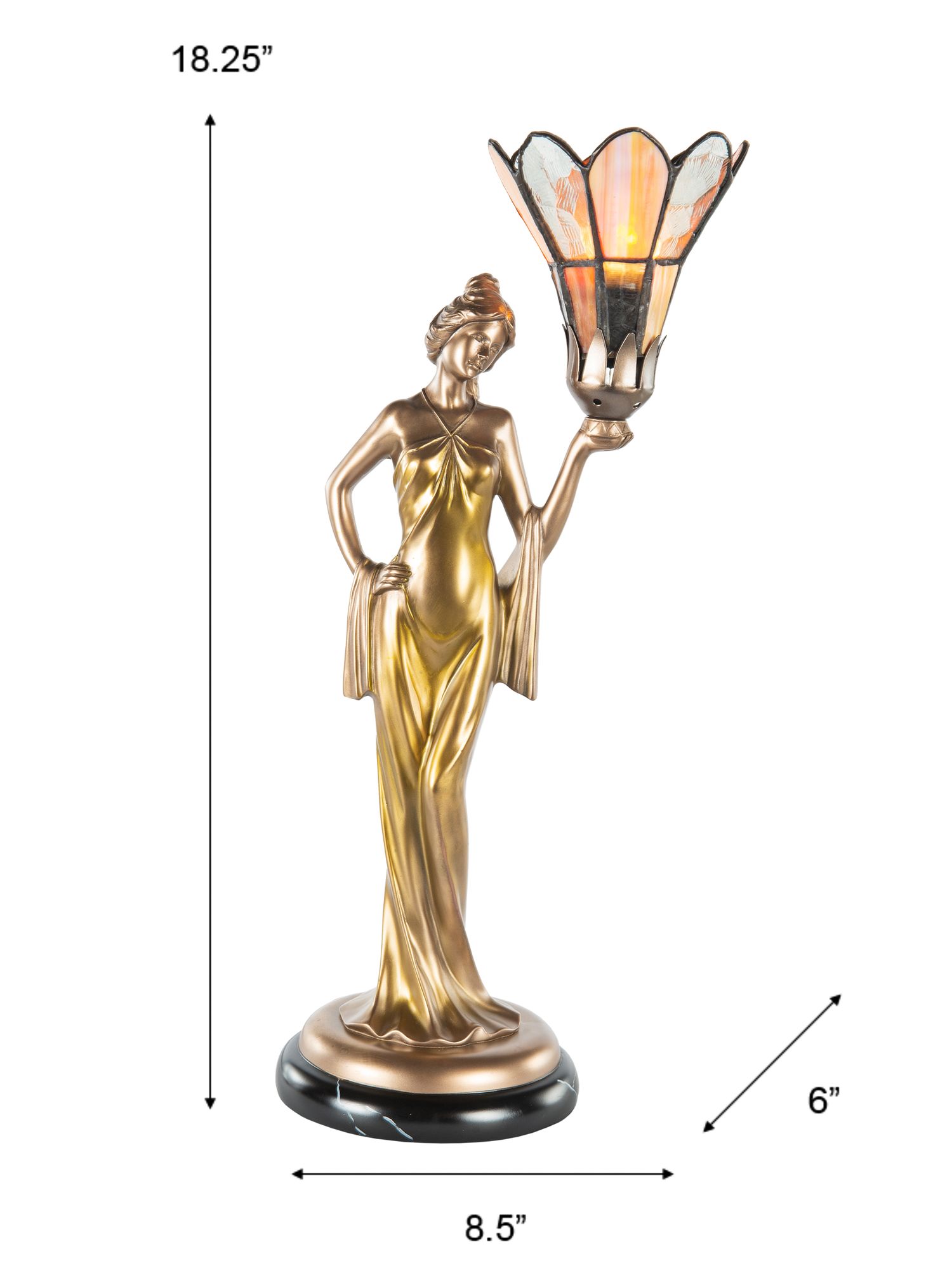 Image 7 Dale Tiffany Vita Lady Tiffa 18 1/4" High Art Glass Accent Lamp more views