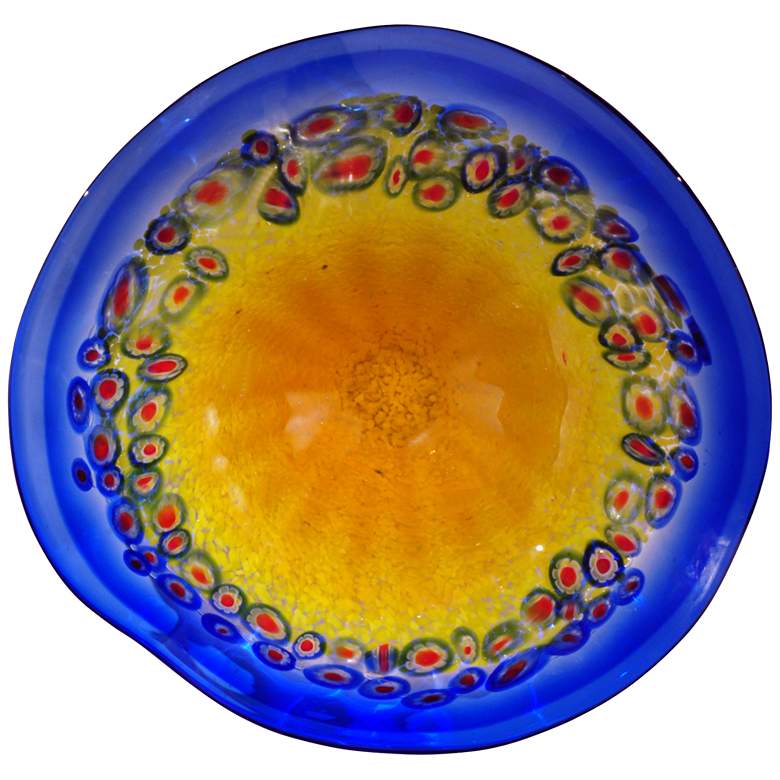 Image 1 Dale Tiffany Westwind Yellow and Blue 16"W Glass Wall Art