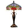 2_Dale Tiffany Zenia Fieldstone Rose Art Glass Table Lamp