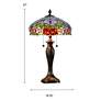 4_Dale Tiffany Zenia Fieldstone Rose Art Glass Table Lamp more views