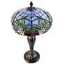5_Dale Tiffany Zenia Fieldstone Rose Art Glass Table Lamp more views