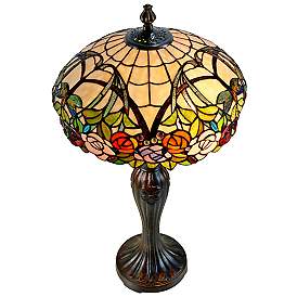 Image5 of Dale Tiffany Zenia Rose Art Glass Table Lamp more views