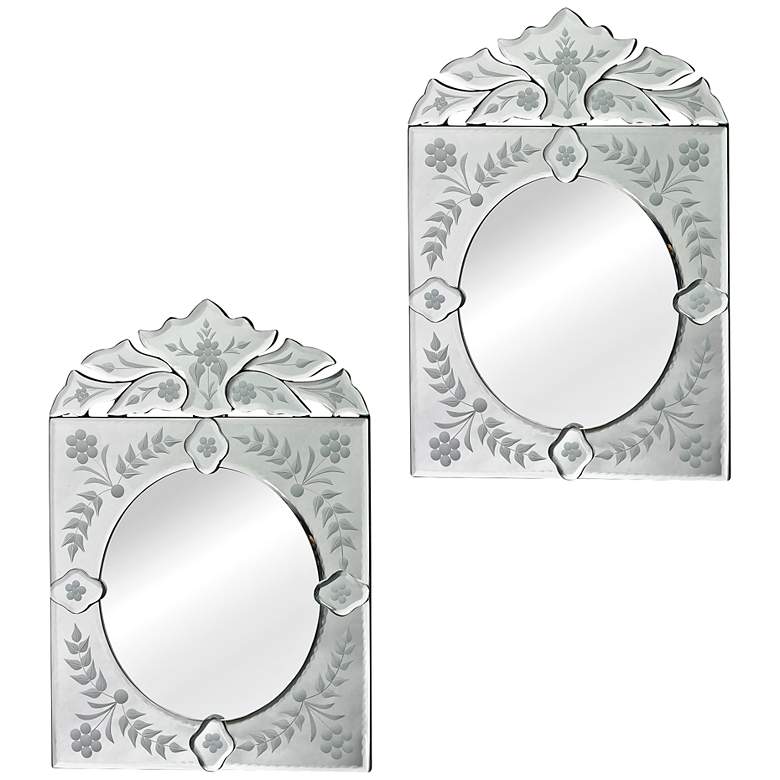Image 1 Daled Venetian 5 inch x 19 1/4 inch Wall Mirrors Set of 2