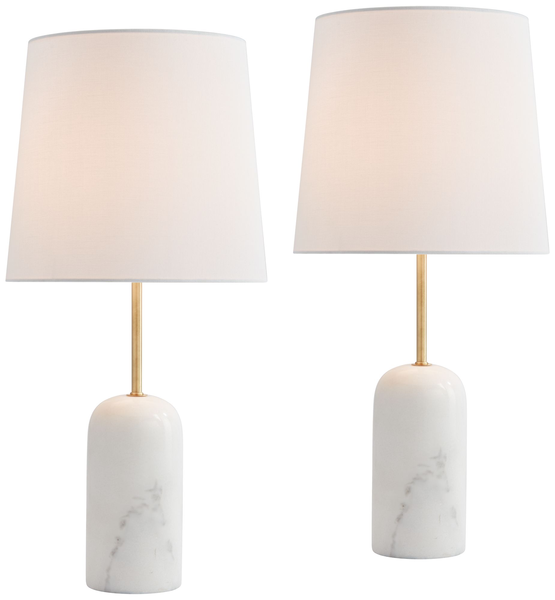 Image 3 Daleti 25" High White Marble Table Lamp Set of 2