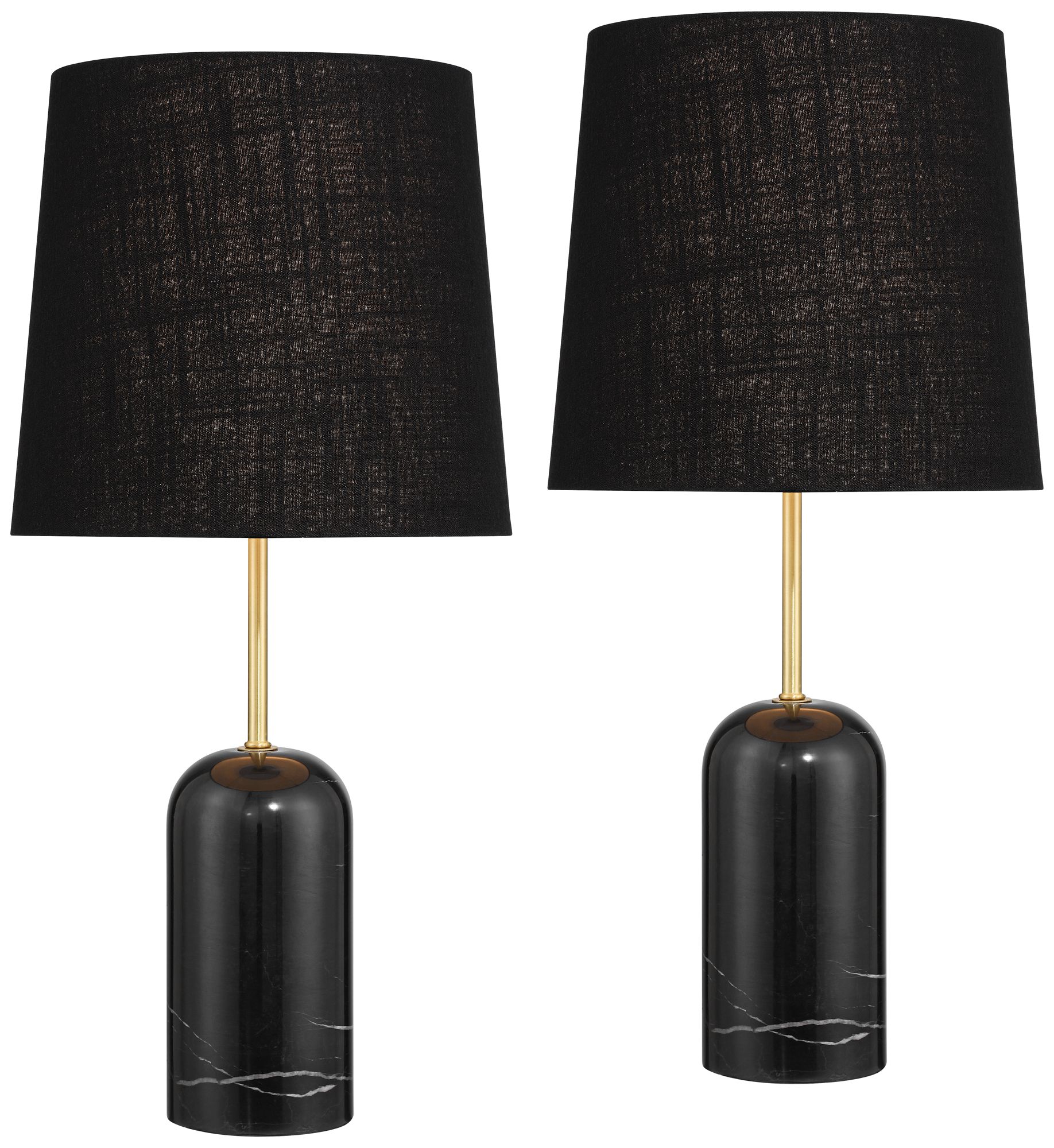 Image 2 Daleti 25" High Black Marble Table Lamp Set of 2