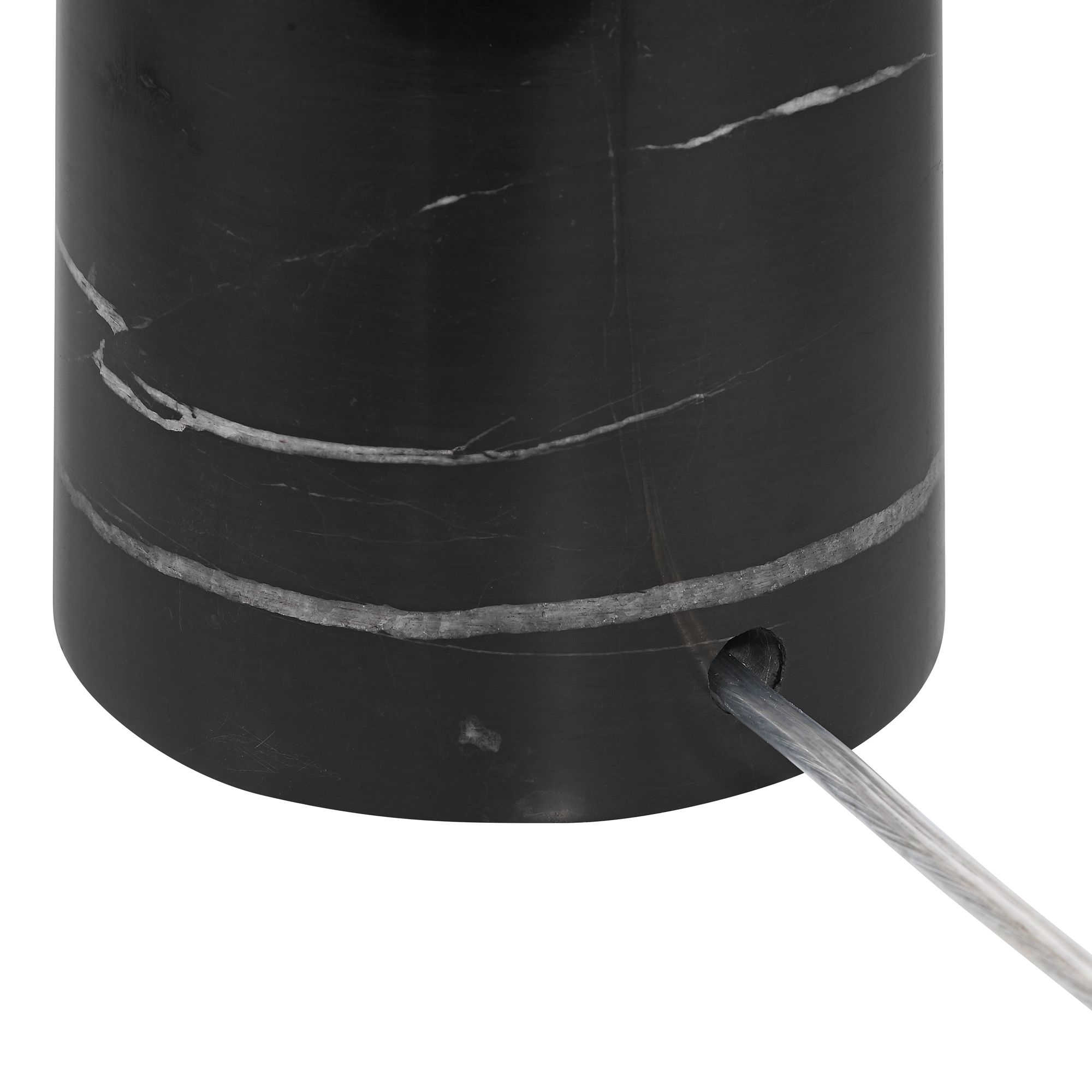 Daleti 25" High Black Marble Table Lamp with Dimmer