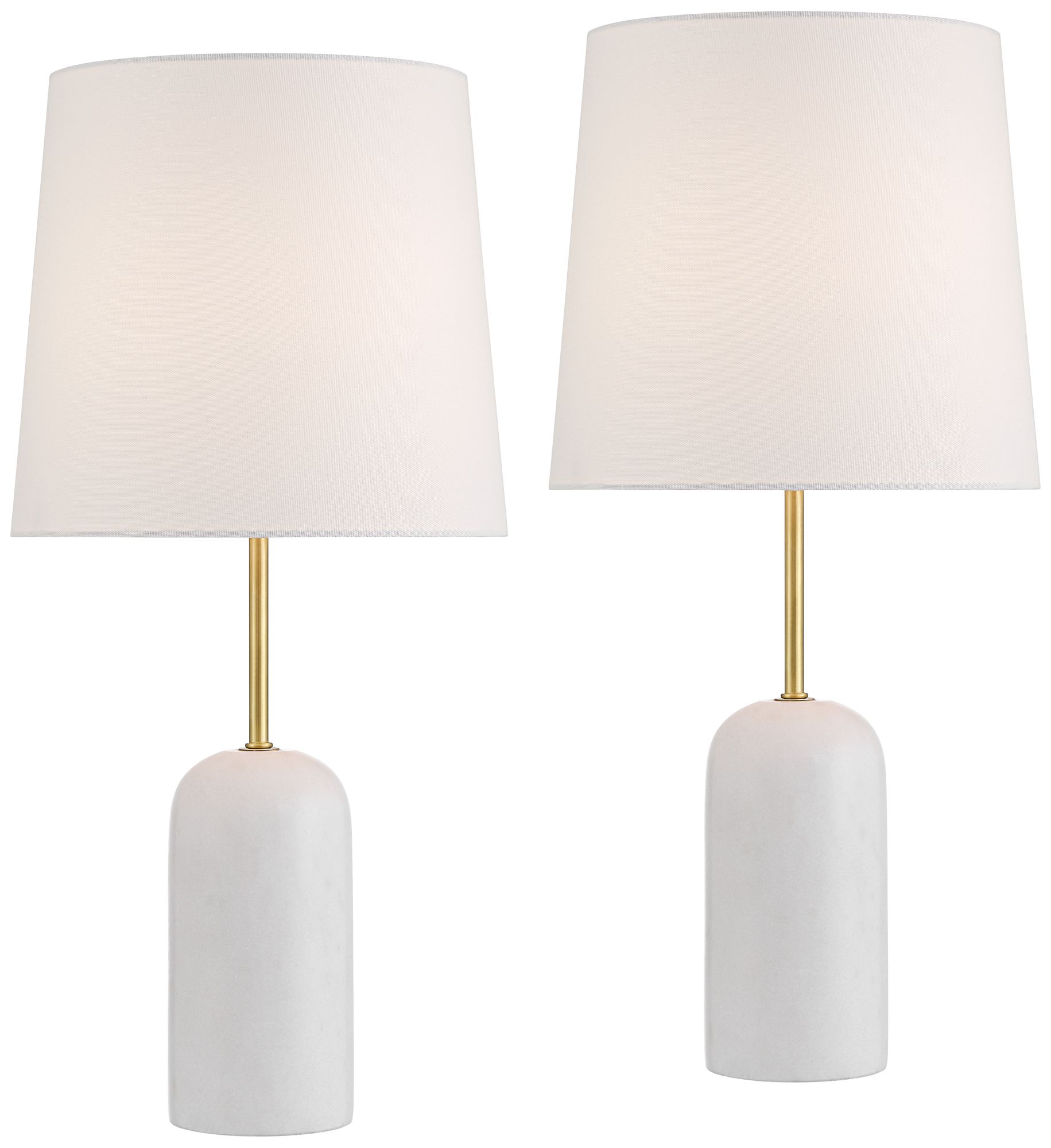 Image 2 Daleti 25" High White Marble Table Lamp Set of 2