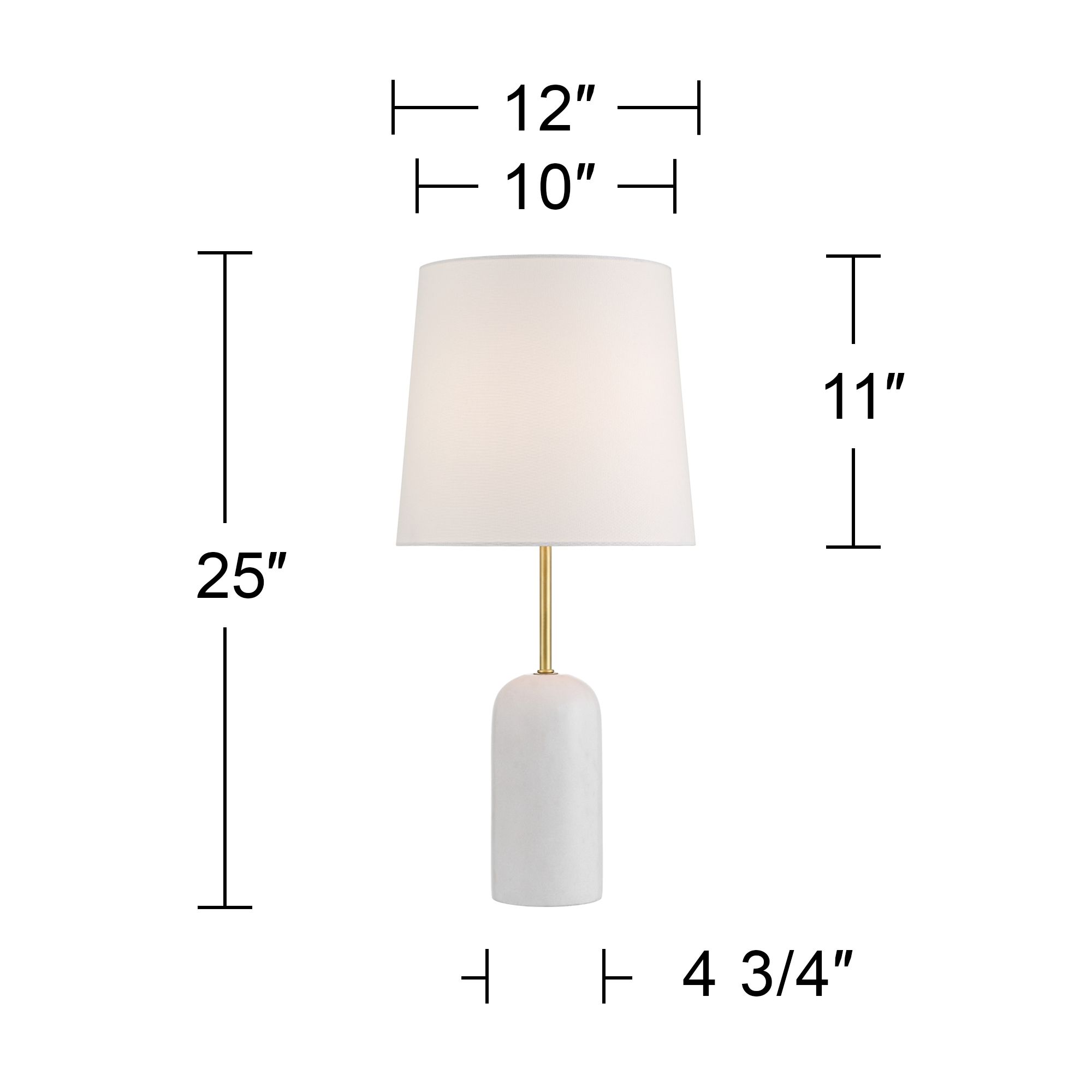 Daleti 25" High White Marble Table Lamp Set of 2