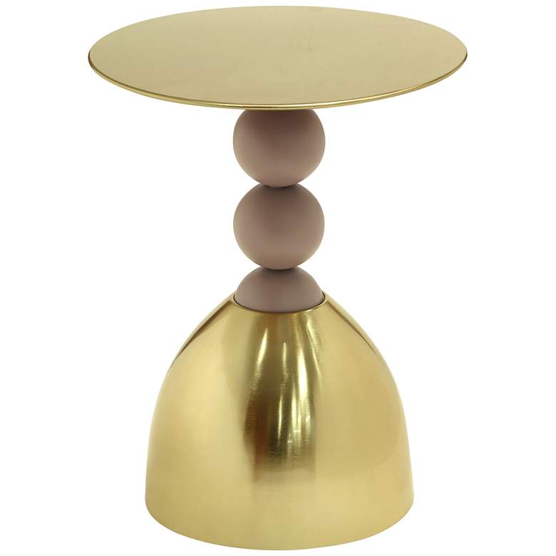 Image 1 Daleyza 16" Wide Gold Metal Round Side Table