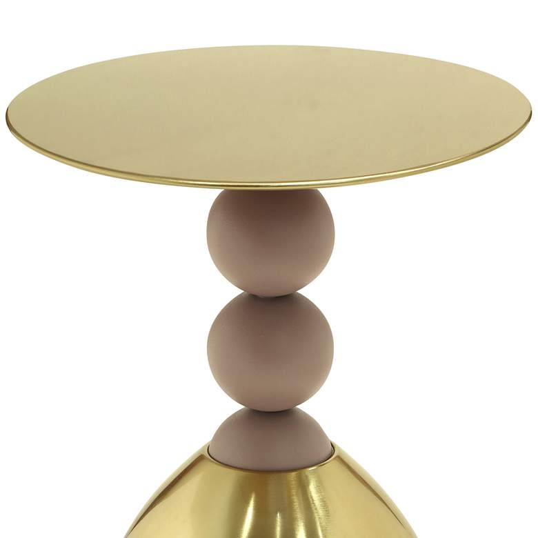 Image 2 Daleyza 16 inch Wide Gold Metal Round Side Table more views