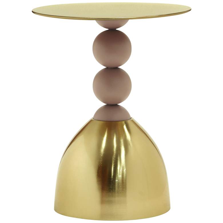 Image 3 Daleyza 16 inch Wide Gold Metal Round Side Table more views