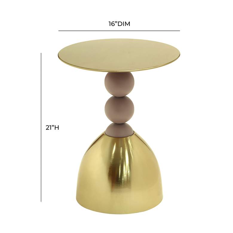 Image 7 Daleyza 16 inch Wide Gold Metal Round Side Table more views