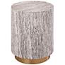 Dalhia 15" Wide Distressed White and Gold Side Table in scene