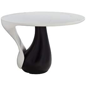 Image2 of Dali Melt 27 1/2" Wide Black and White Marble Coffee Table