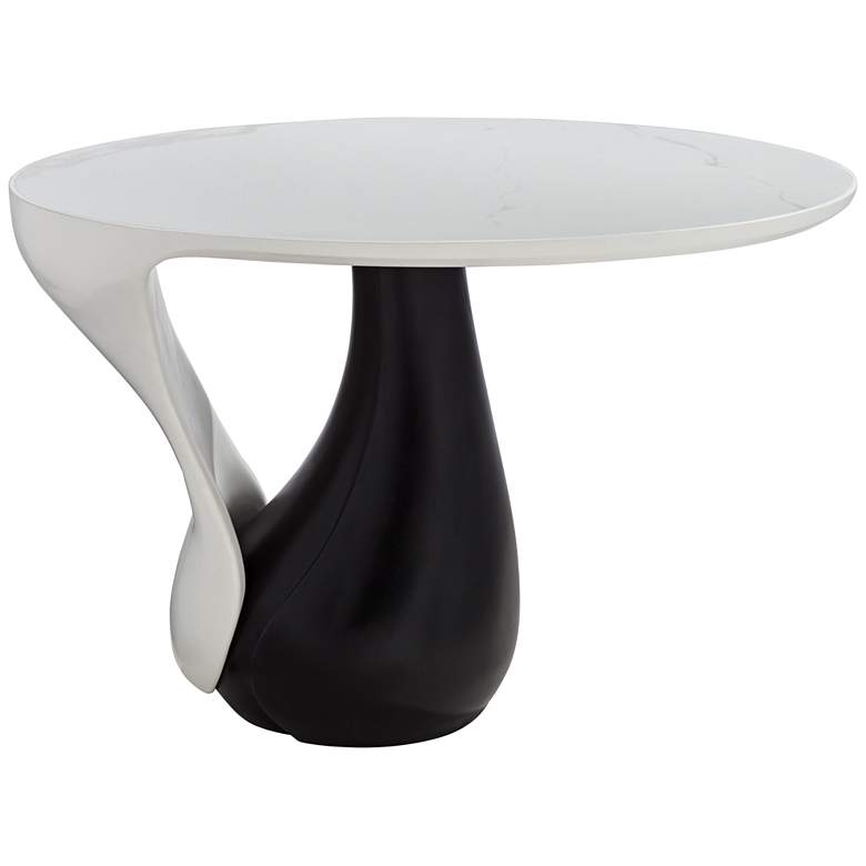 Image 2 Dali Melt 27 1/2" Wide Black and White Marble Coffee Table