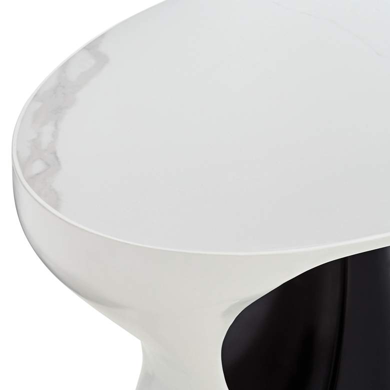Image 3 Dali Melt 27 1/2" Wide Black and White Marble Coffee Table more views