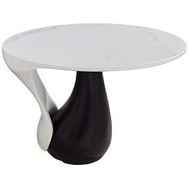 Image5 of Dali Melt 27 1/2" Wide Black and White Marble Coffee Table more views