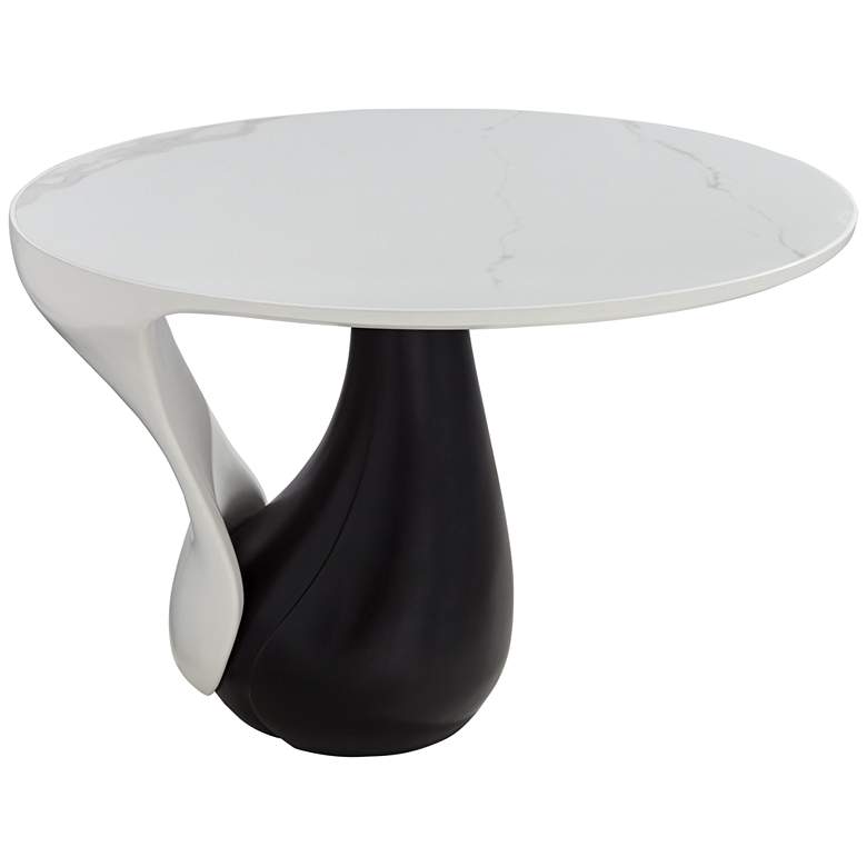 Image 5 Dali Melt 27 1/2" Wide Black and White Marble Coffee Table more views