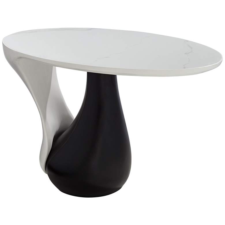 Image 6 Dali Melt 27 1/2" Wide Black and White Marble Coffee Table more views