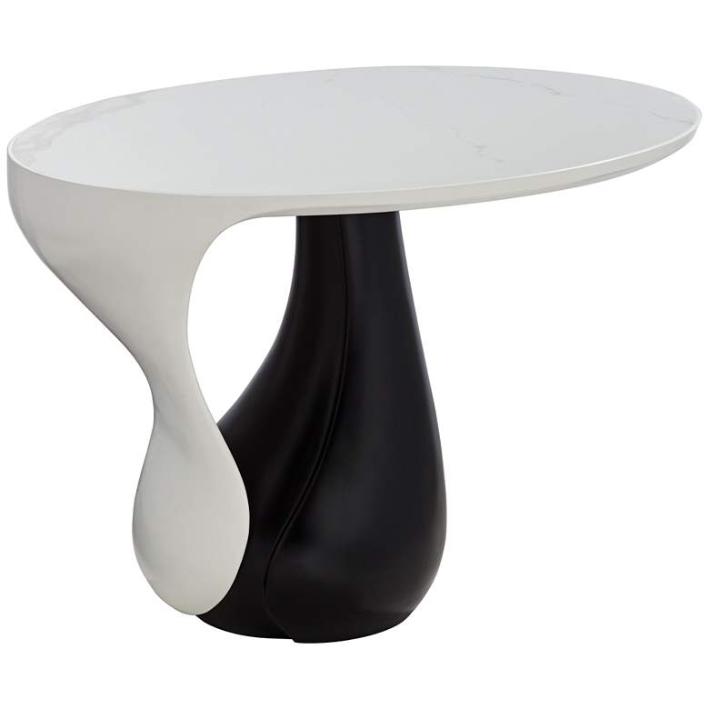Image 7 Dali Melt 27 1/2" Wide Black and White Marble Coffee Table more views