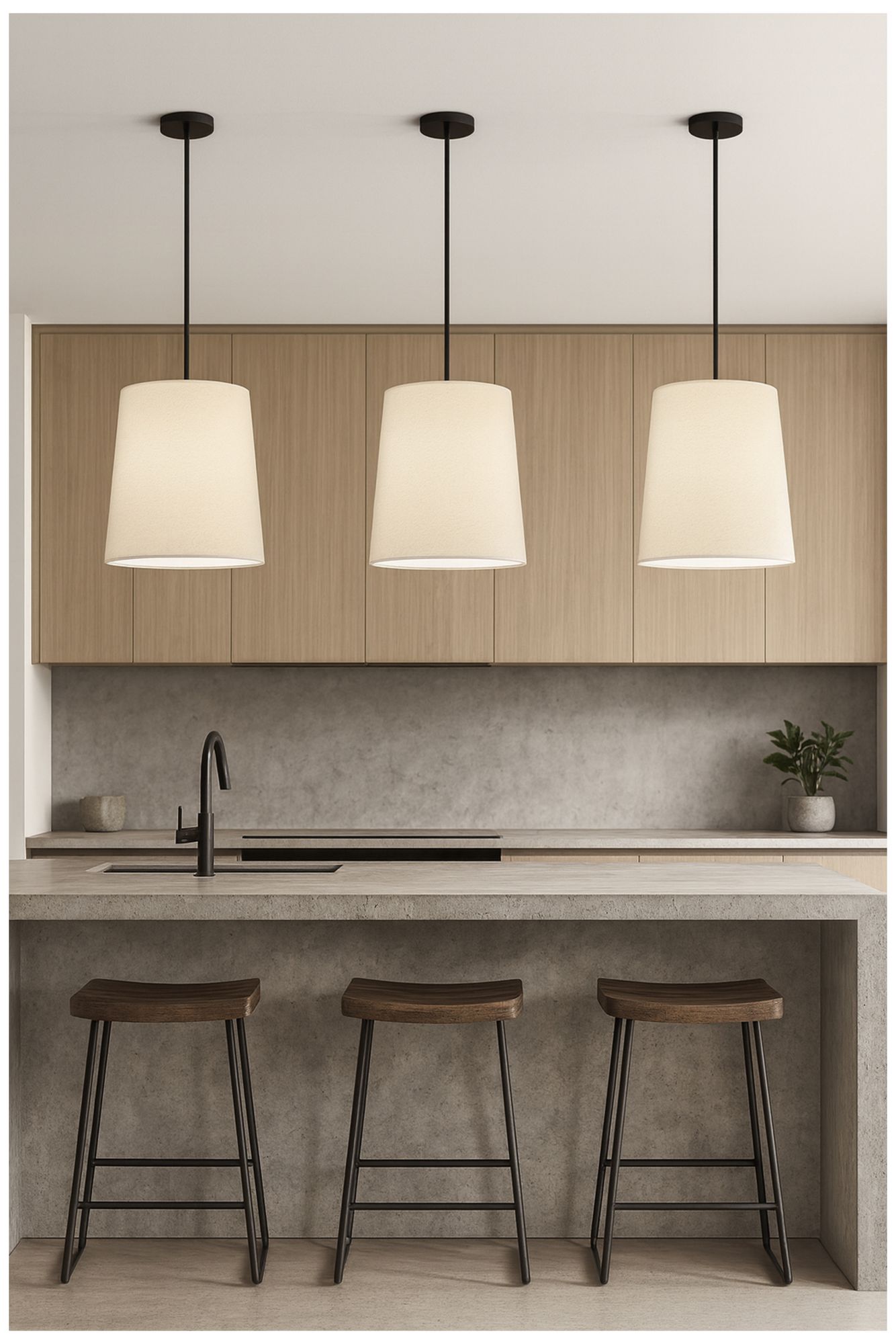 Image 4 Dalia 20" Wide Matte Black, White Pendant more views