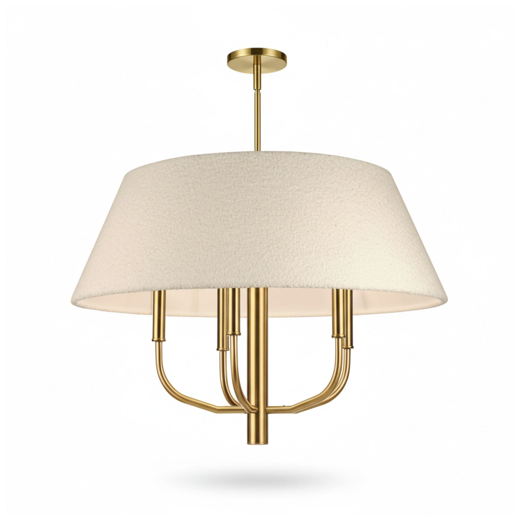 Image 2 Dalia 24" Wide 4-Light Aged Brass, White Chandelier more views