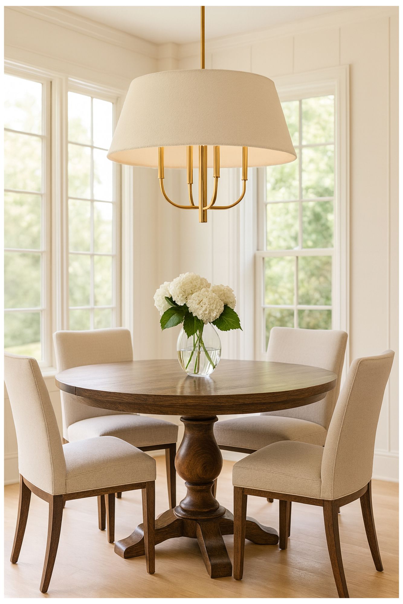 Image 3 Dalia 24" Wide 4-Light Aged Brass, White Chandelier more views