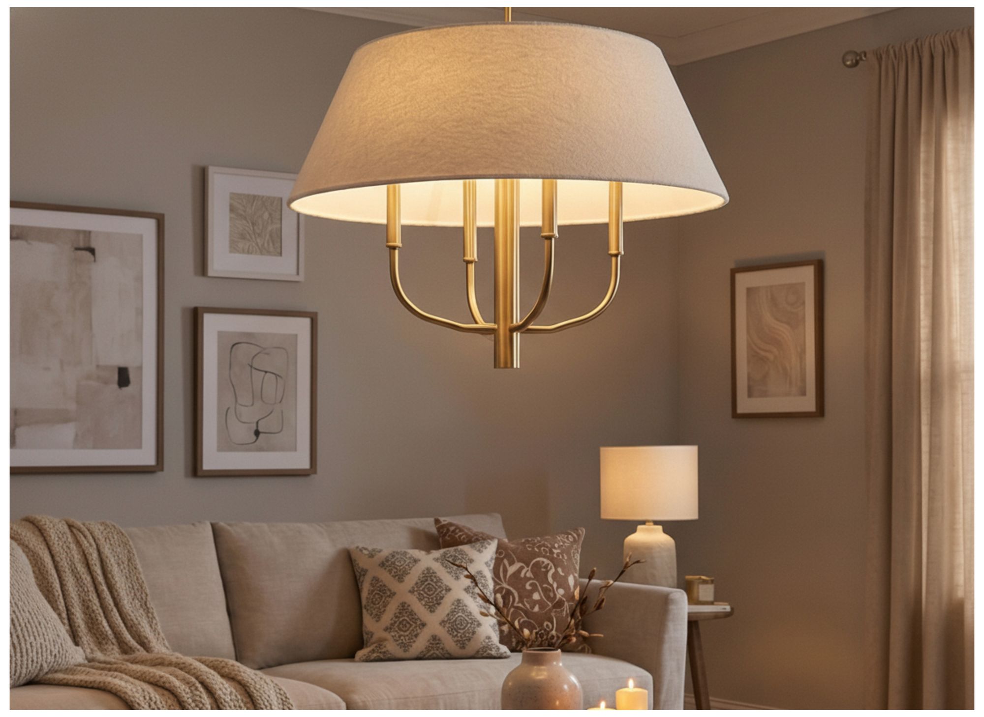 Image 4 Dalia 24" Wide 4-Light Aged Brass, White Chandelier more views