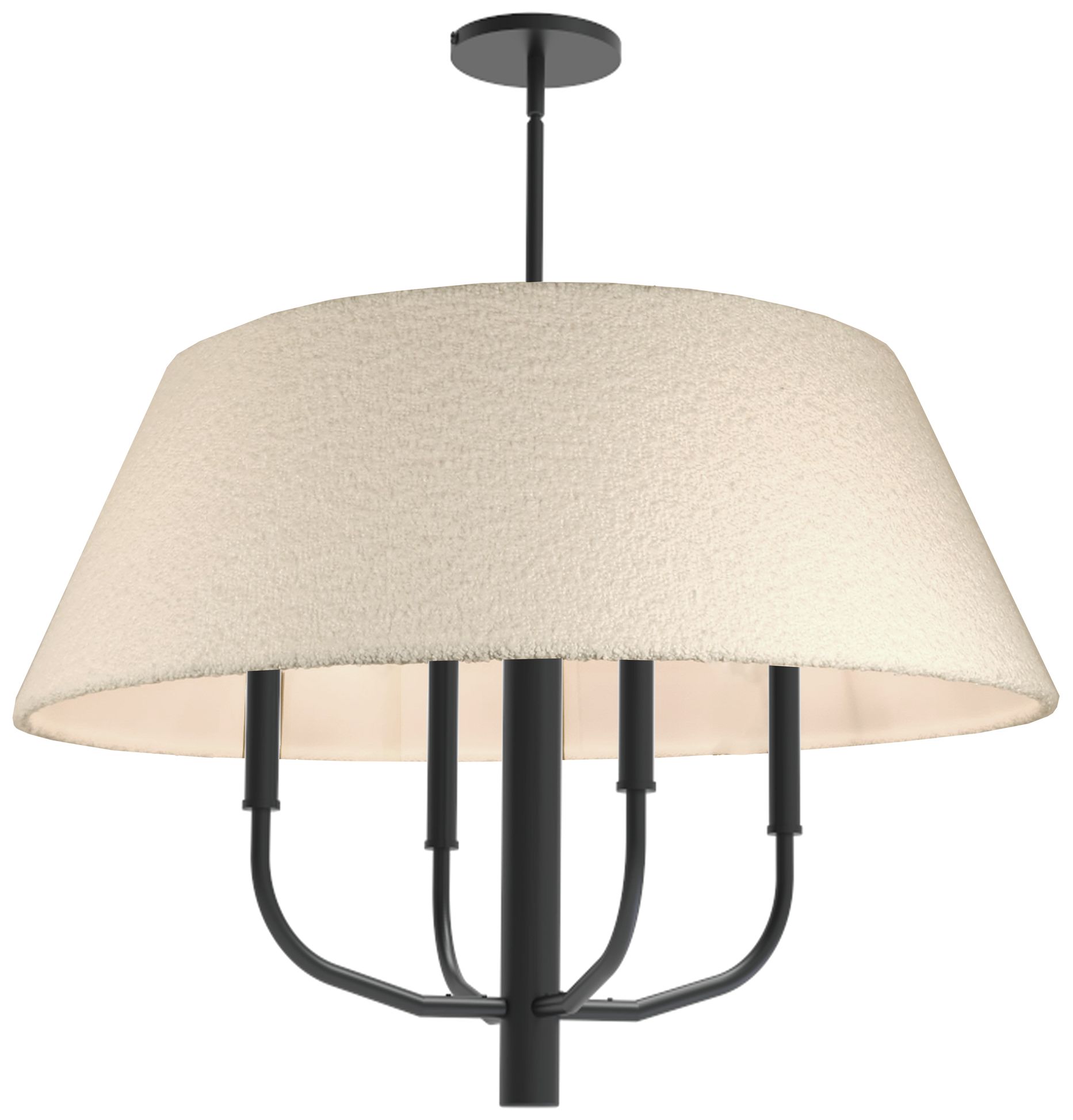 Dalia 24" Wide 4-Light Matte Black, White Chandelier