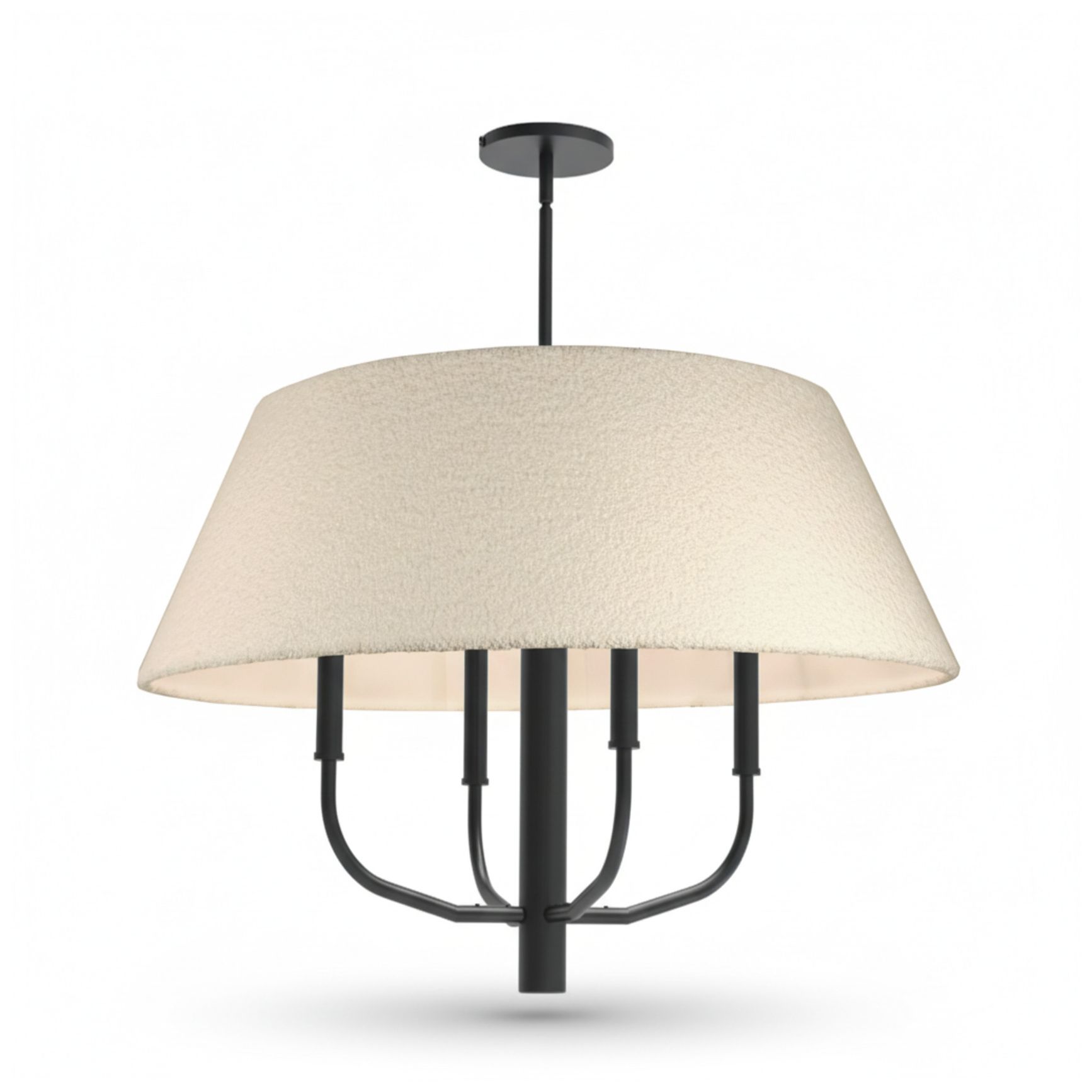 Image 2 Dalia 24" Wide 4-Light Matte Black, White Chandelier more views