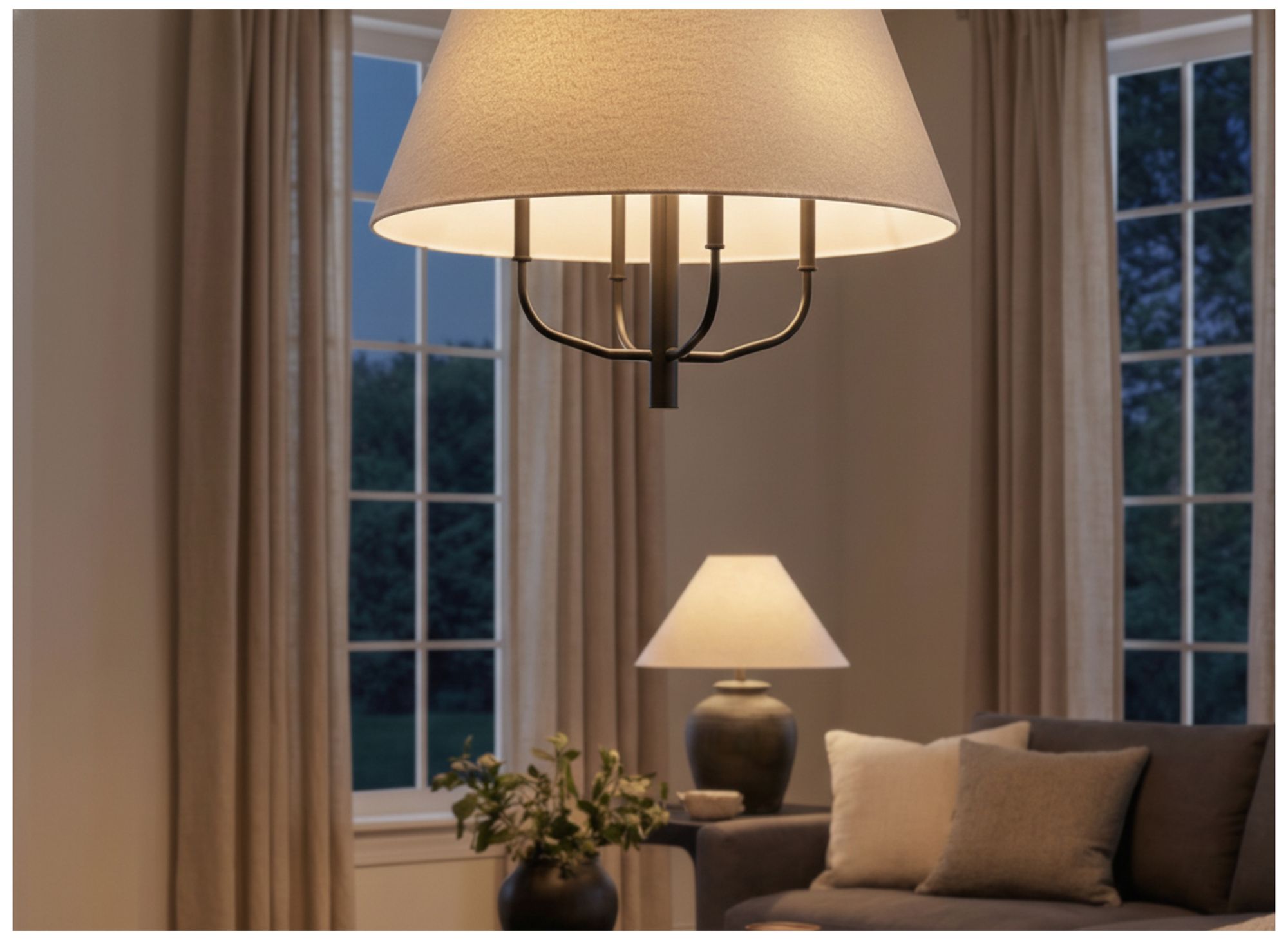 Image 5 Dalia 24" Wide 4-Light Matte Black, White Chandelier more views