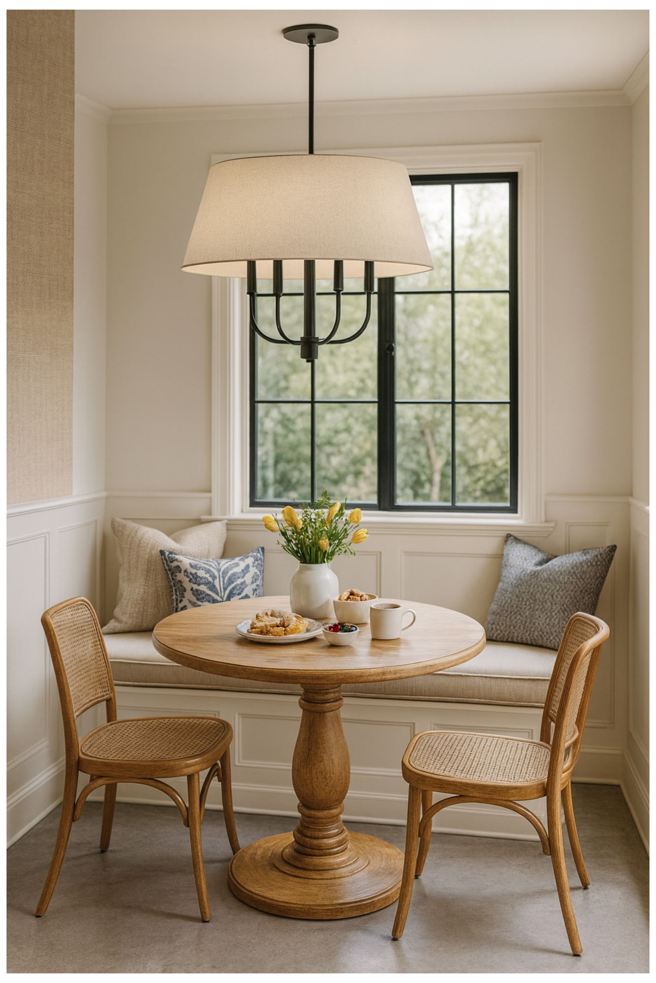 Image 6 Dalia 24" Wide 4-Light Matte Black, White Chandelier more views