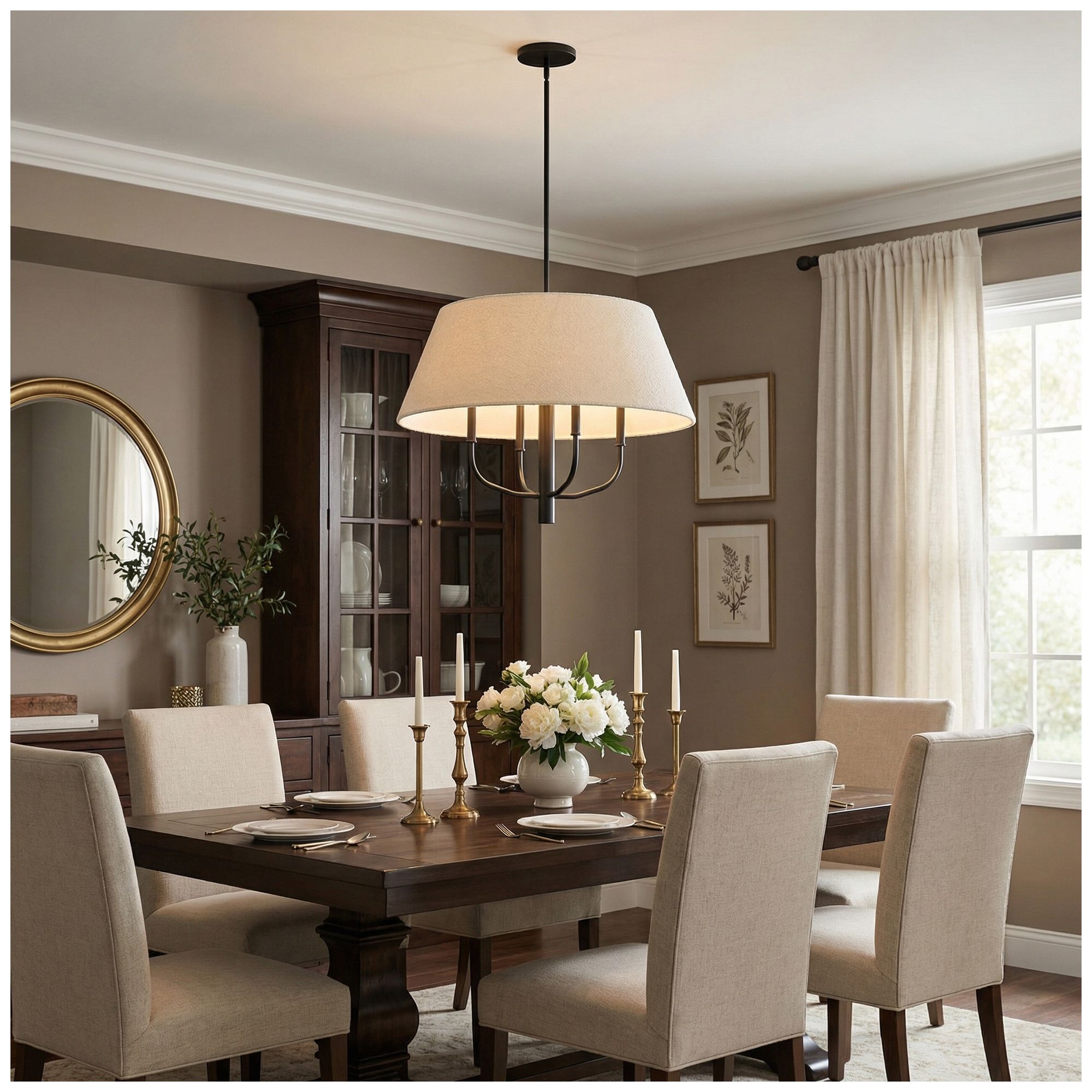 Dalia 24" Wide 4-Light Matte Black, White Chandelier