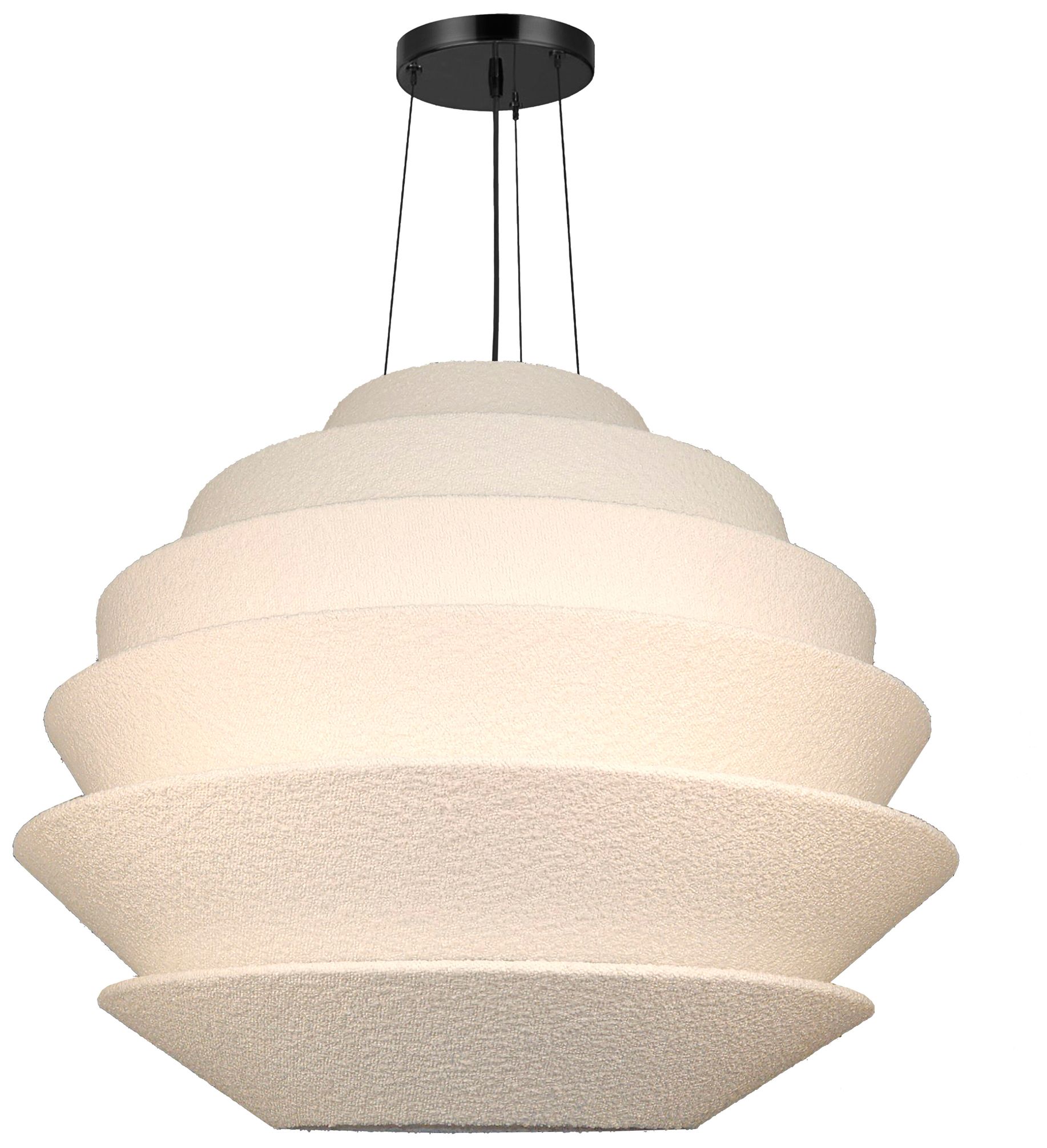 Dalia 32" Wide 9-Light Matte Black, White Pendant