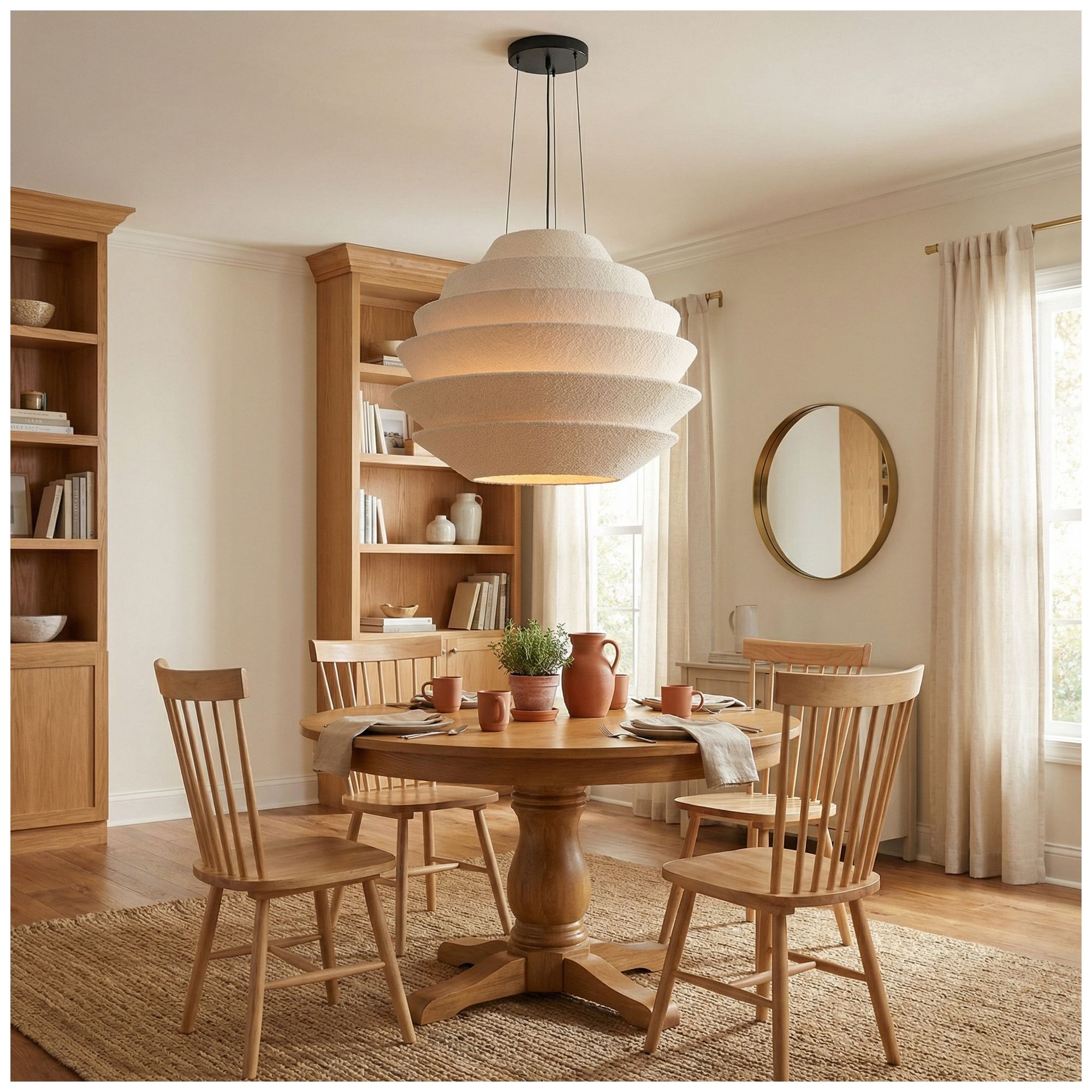 Image 6 Dalia 32" Wide 9-Light Matte Black, White Pendant more views