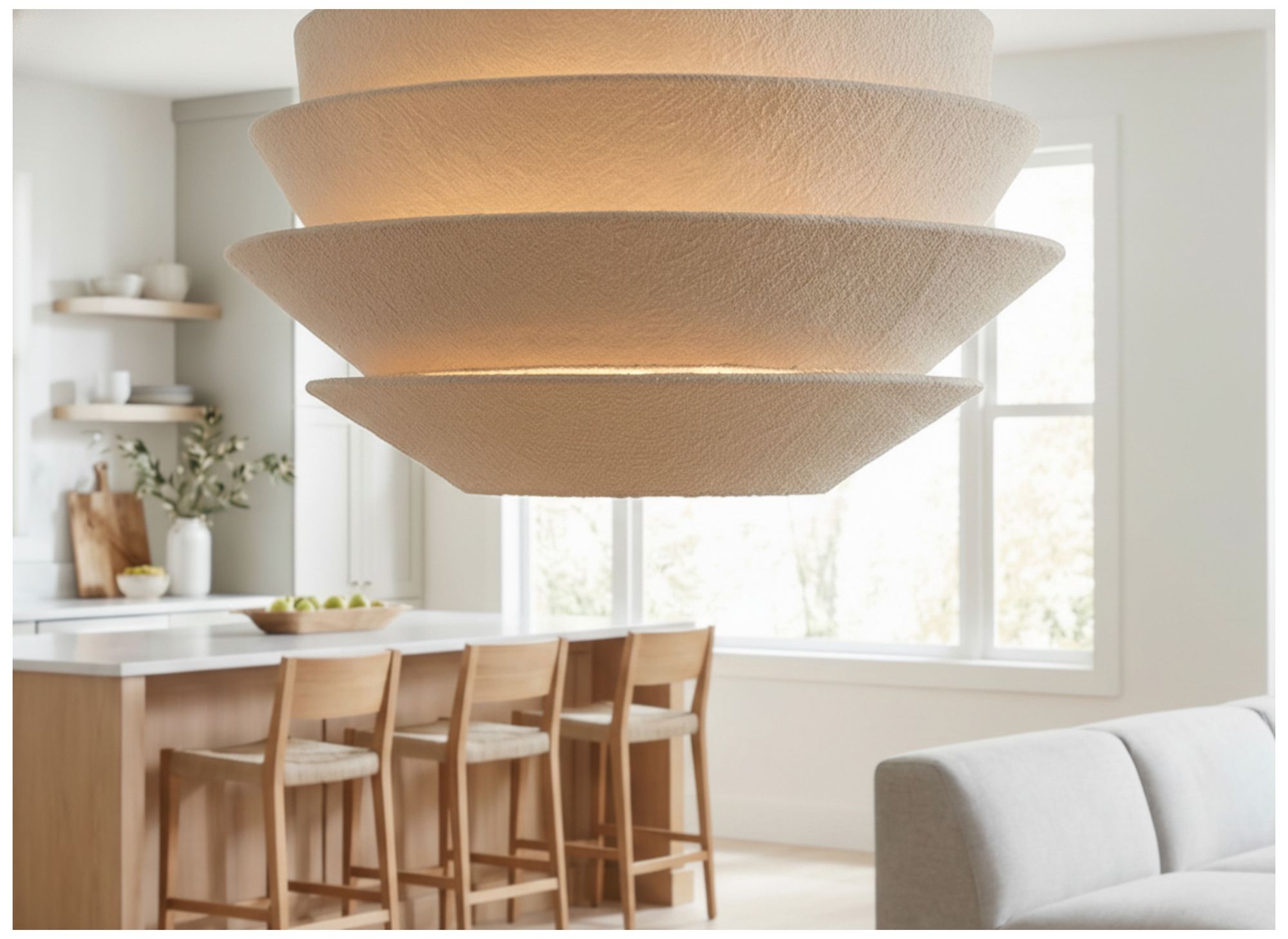 Image 7 Dalia 32" Wide 9-Light Matte Black, White Pendant more views
