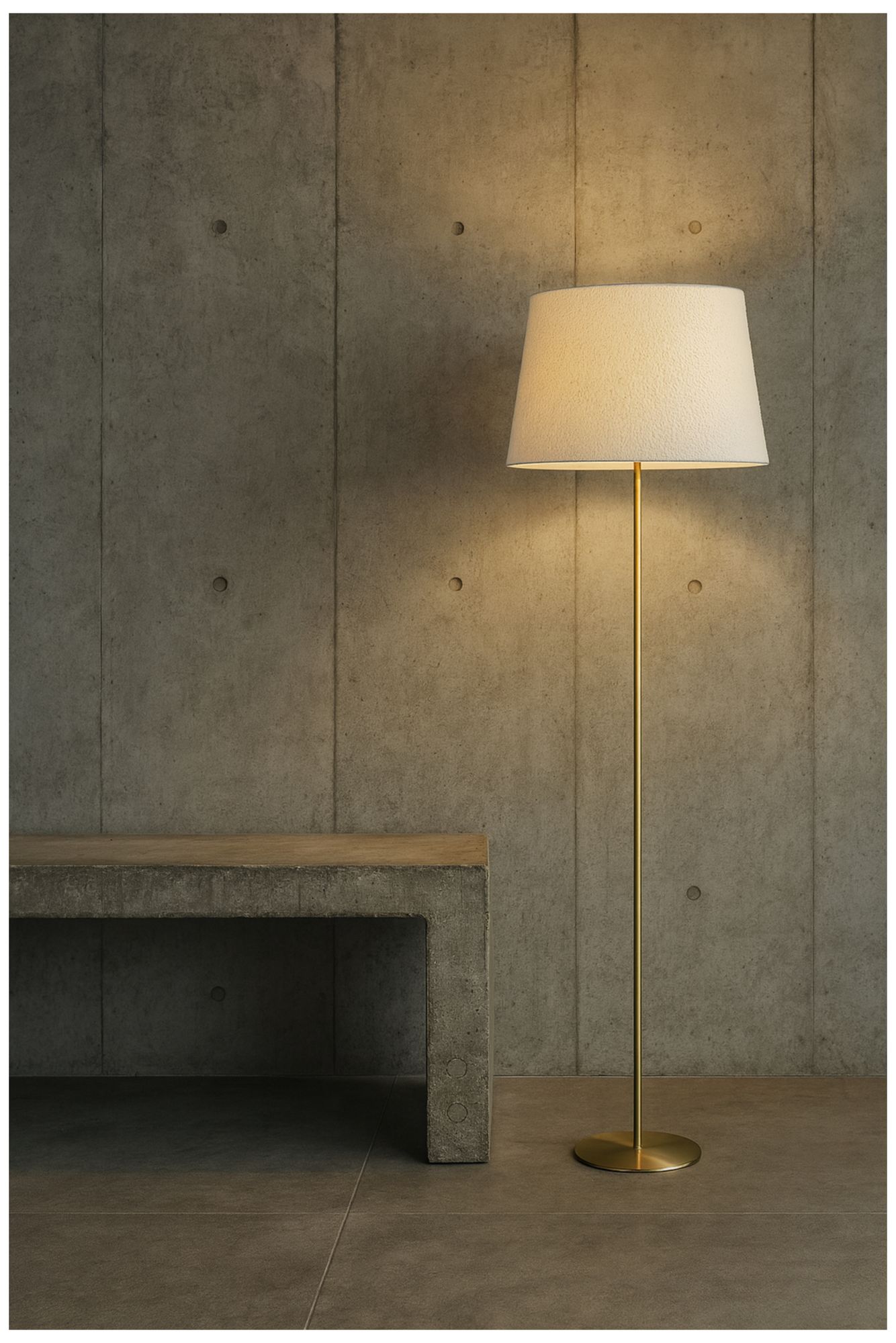 Image 5 Dalia 62" High Aged Brass, White Floor Lamp more views