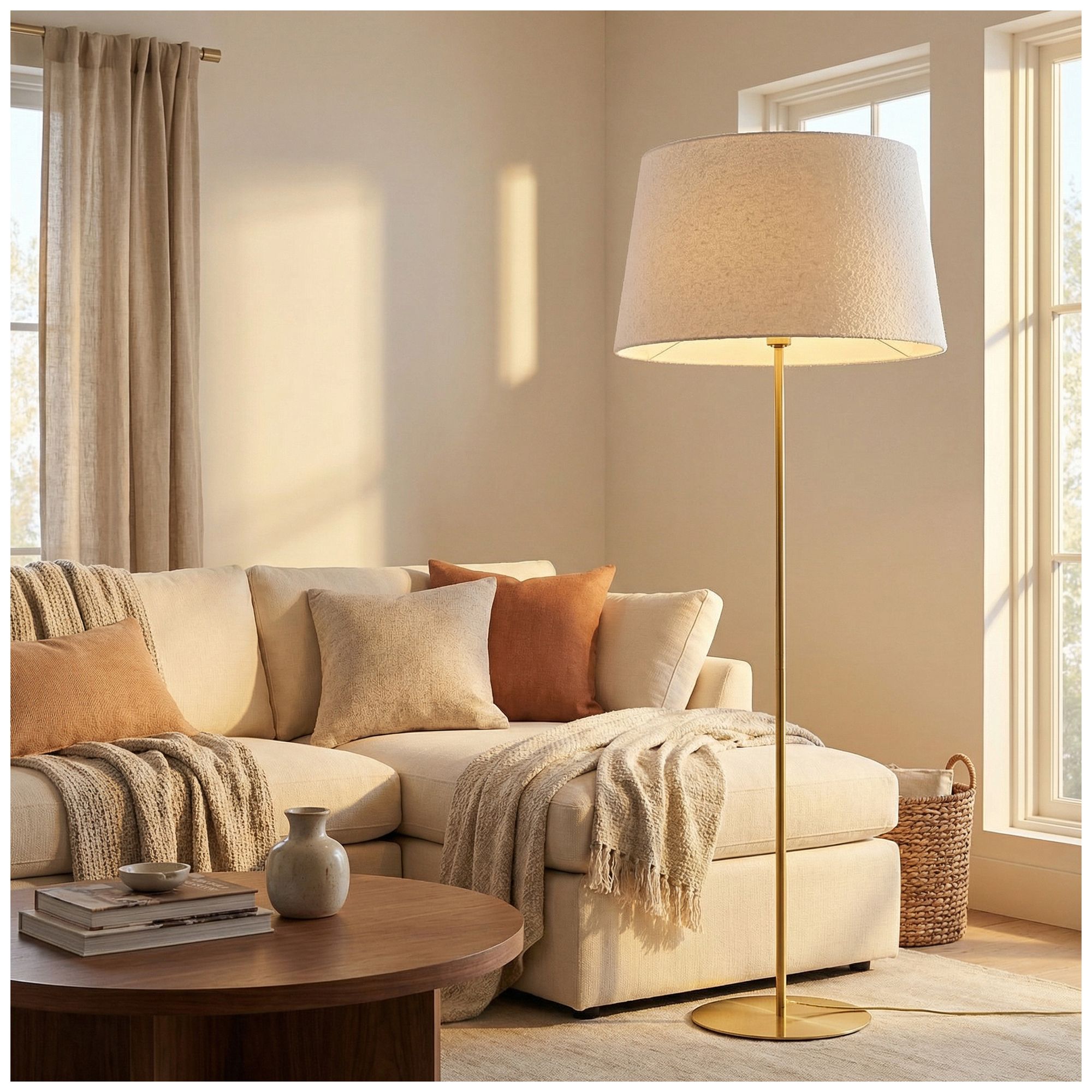 Image 6 Dalia 62" High Aged Brass, White Floor Lamp more views
