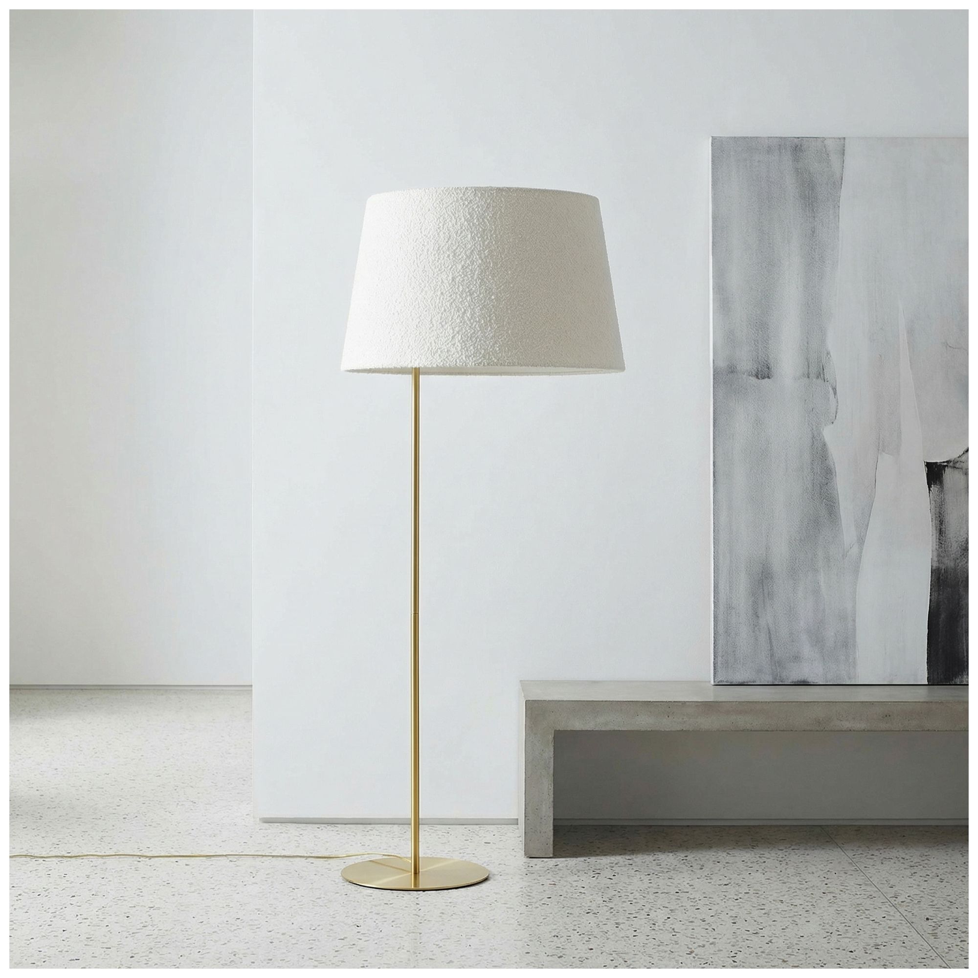 Image 7 Dalia 62" High Aged Brass, White Floor Lamp more views