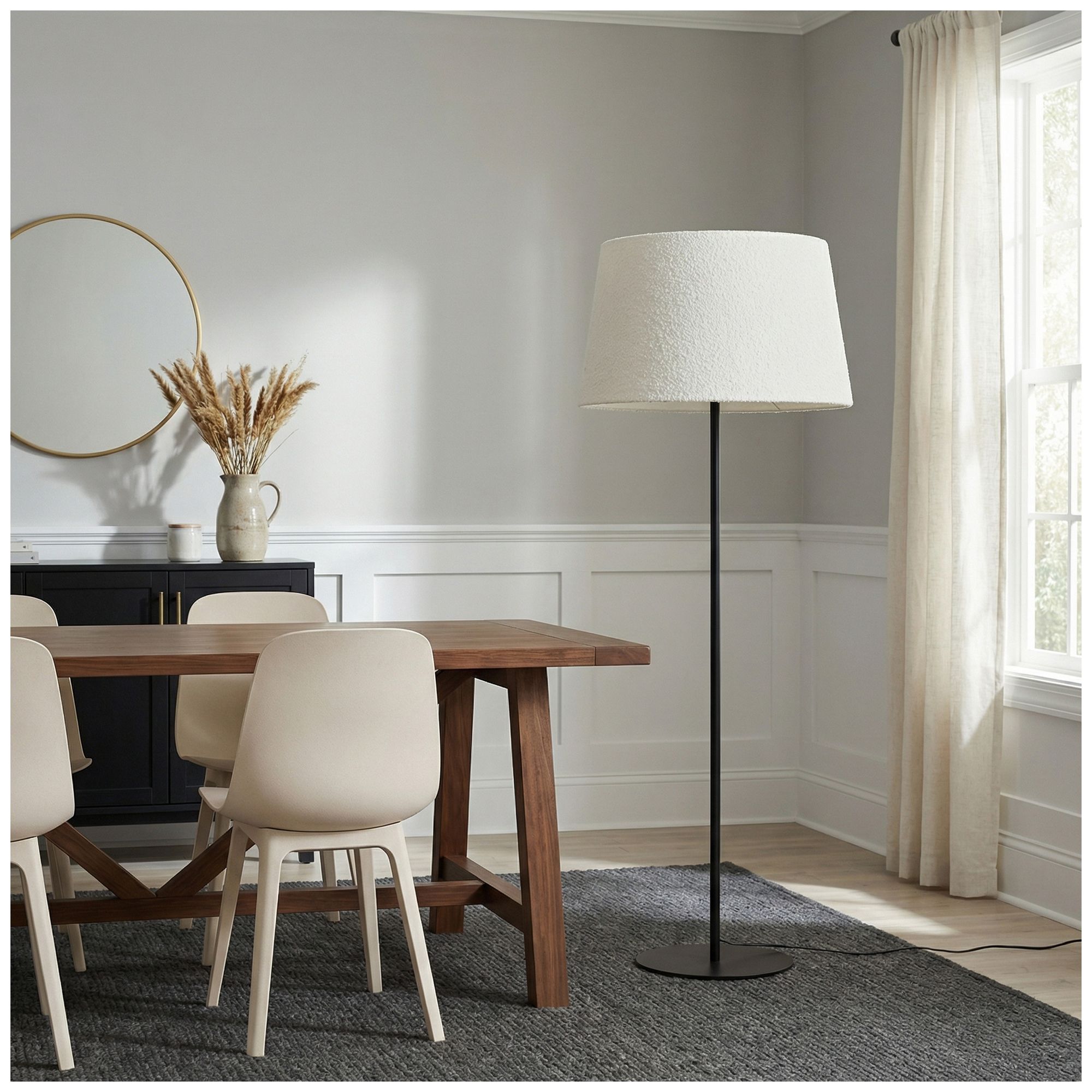 Image 3 Dalia 62" High Matte Black, White Floor Lamp more views