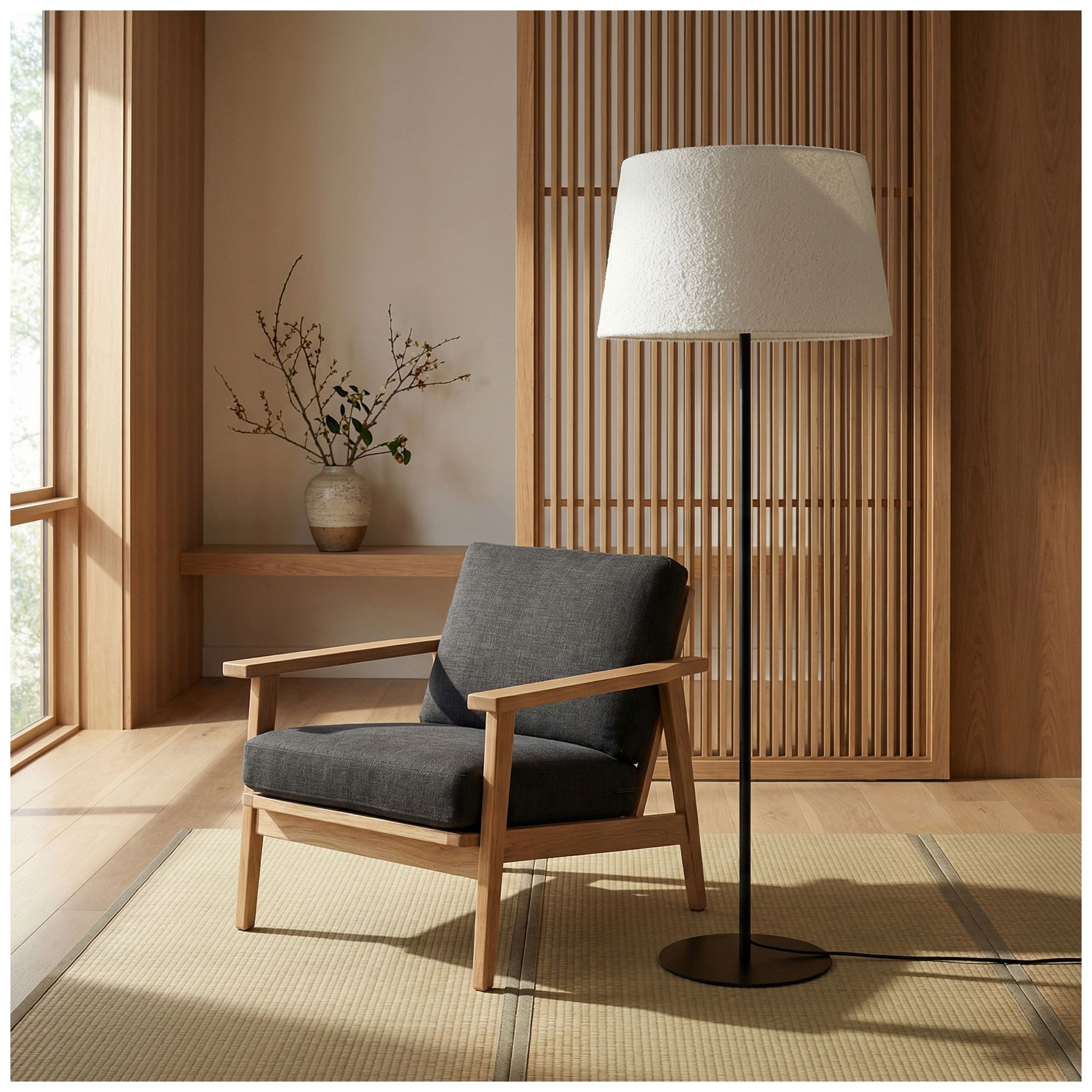 Image 7 Dalia 62" High Matte Black, White Floor Lamp more views