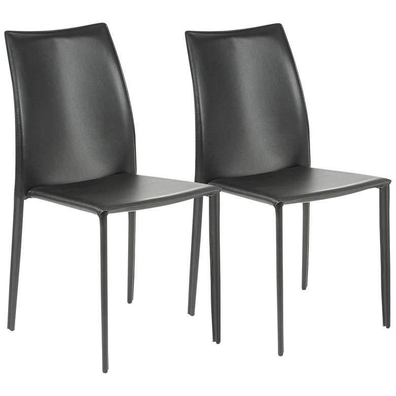 Image 1 Dalia Black Stacking Side Chairs Set of 2